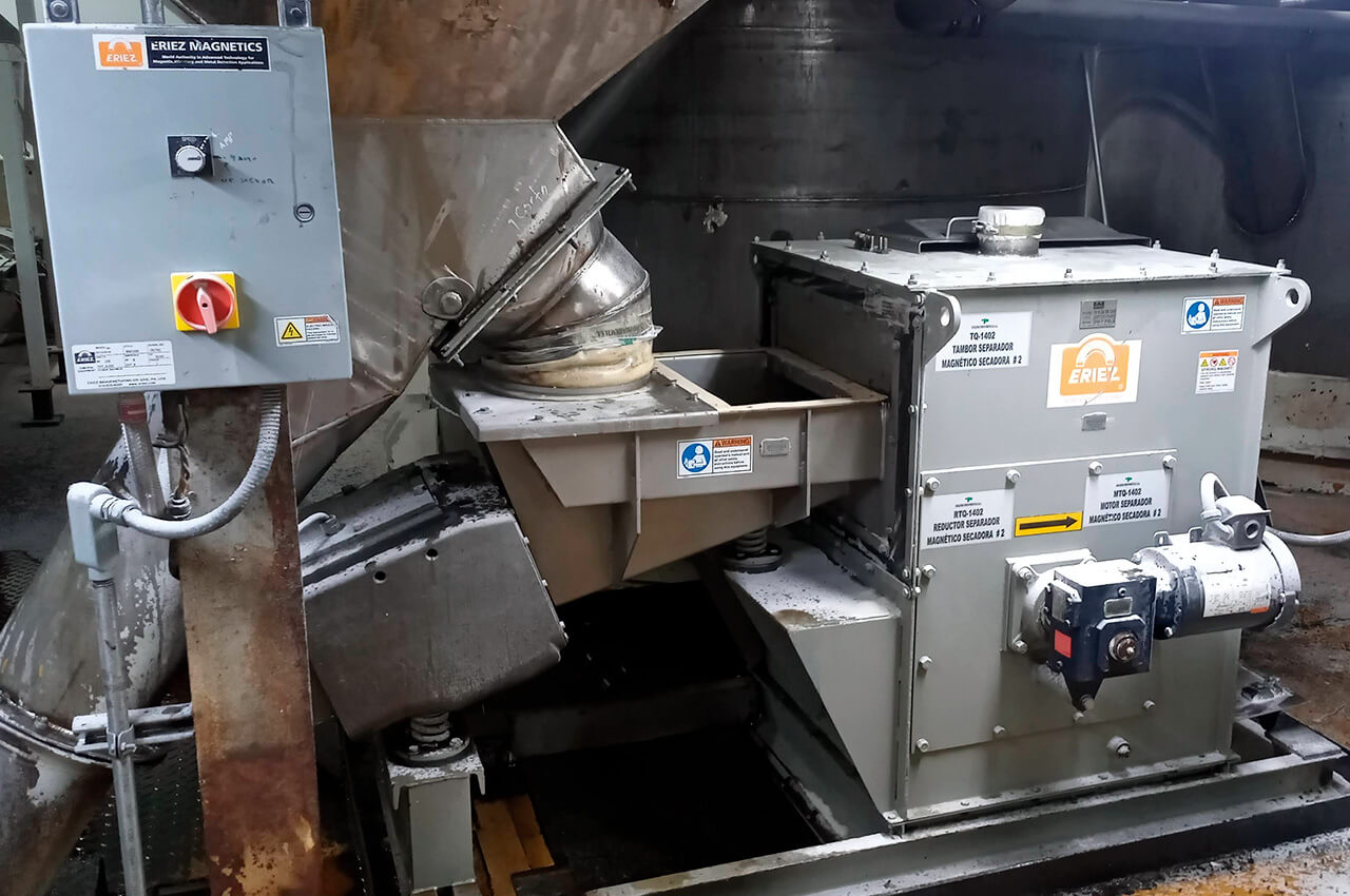 Tambor magnético en el proceso de la caña de azucar