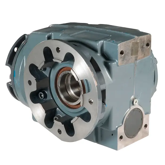 Reductor sinfín helicoidal de ángulo recto Falk Ultramite UW con adaptador para motor NEMA e IEC.